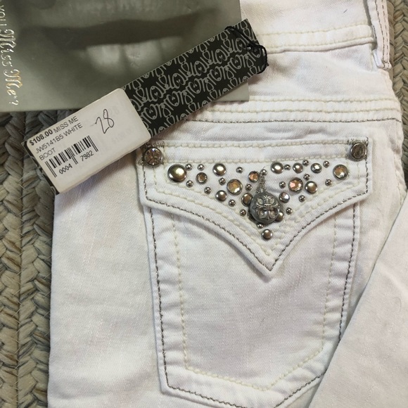 Miss Me White Stretch Bootcut Jeans - Picture 3 of 7